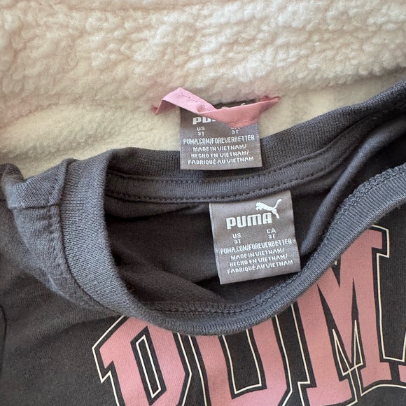 Puma Kids 3 piece vest set - Pink Cream & Grey Size 3T - Picture 3 of 11